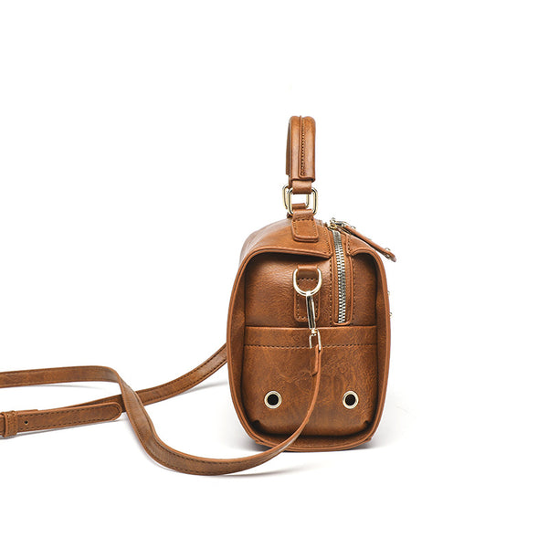 Cross-border bag women's 2023 new foreign trade women's bag simple PU small square bag vintage fashion shoulder bag handbag - view 2 | Ciaura