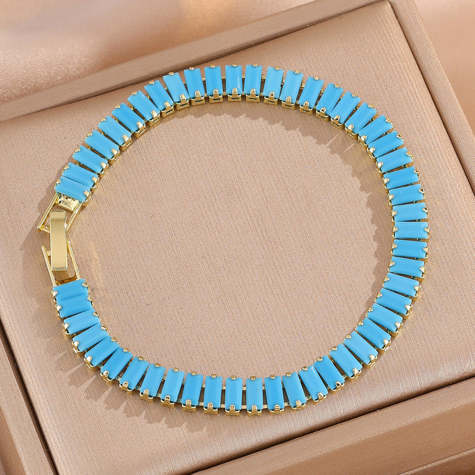 Cross-border supply micro-set zircon full diamond American-style bracelet, hip-hop men's and women's trendy bracelets, Tennis bracelets
