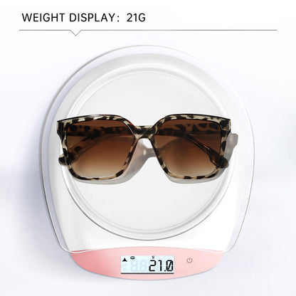 Square leopard print sunglasses for women, premium feel, 2025 new European and American sunglasses, UV400 sunscreen retro sunglasses