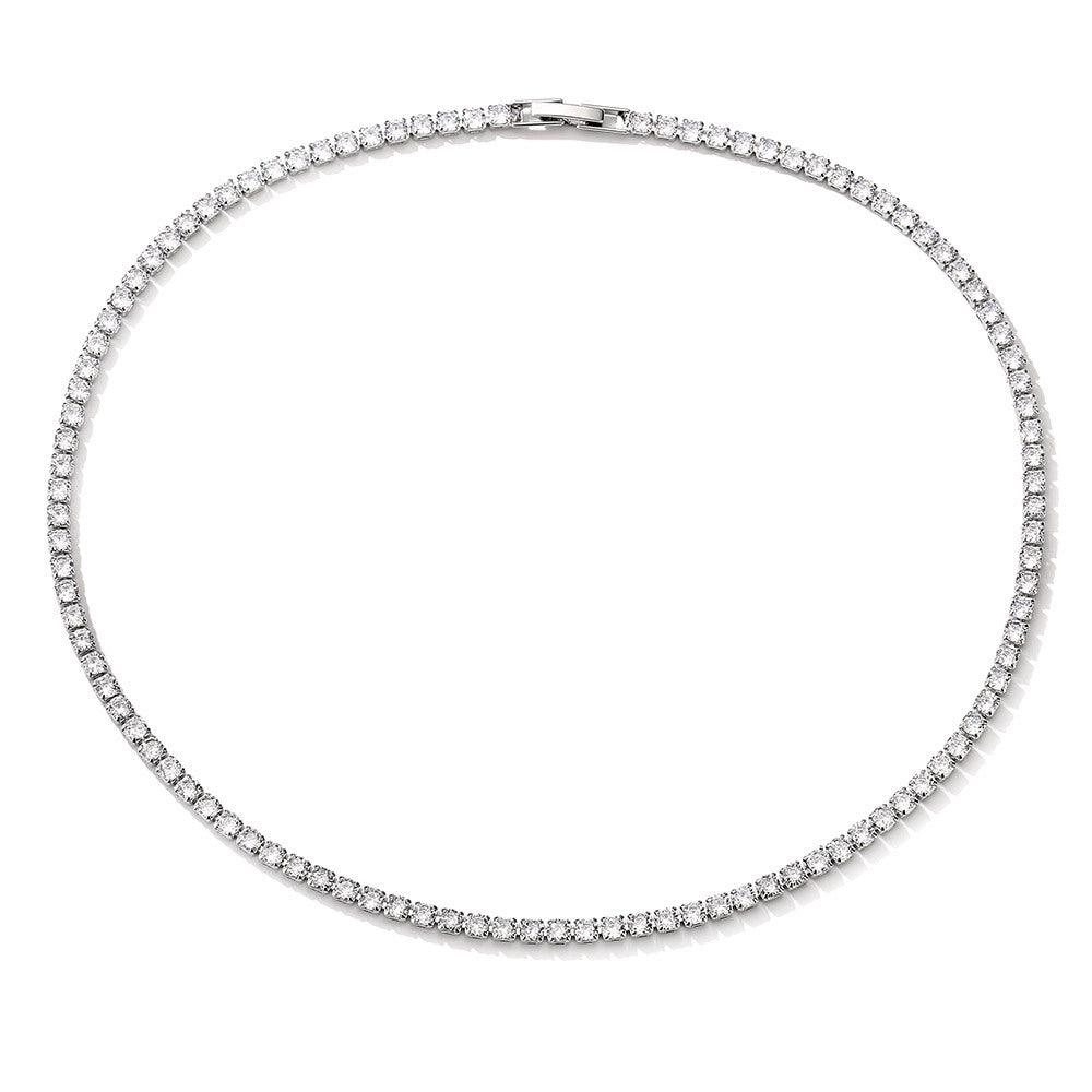 Cross-border European and American full diamond light luxury bracelet, niche design, light luxury style diamond-set zircon tennis ball bracelet for women, never fades