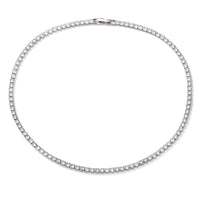 34cm white platinum-plated necklace 3mm