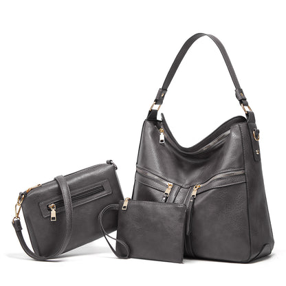 Cross-border hot women's bag 2024 new European and American fashion soft leather large-capacity tote bun mother-in-law bag wholesale