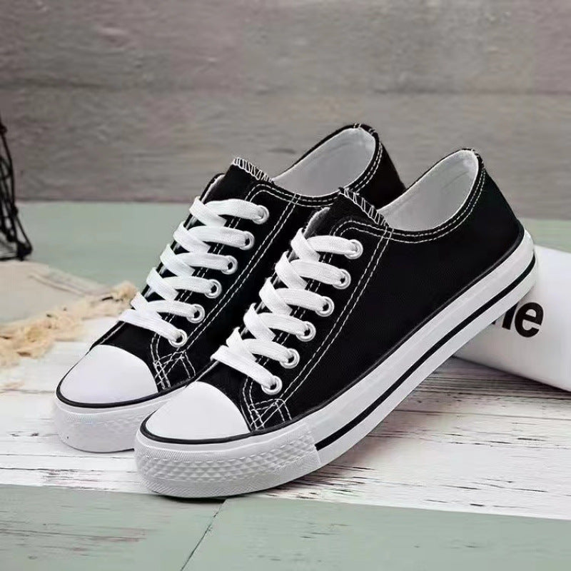 Sapatos clássicos de lona de skate feminino 2025 nova versão coreana ulzzang sapatos de prancha versátil sapatos de pano de estudante em sapatos da moda