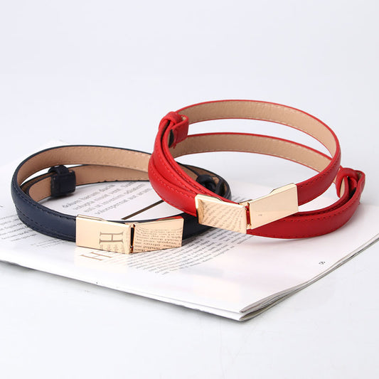 Adjustable belt fashion decorative coat dress fashionable dark leather small belt women's sweater belt in stock