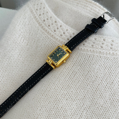 Live broadcast explosive small fragrance style second-hand watches literary niche design exquisite and small sugar cube watches women's quartz watches