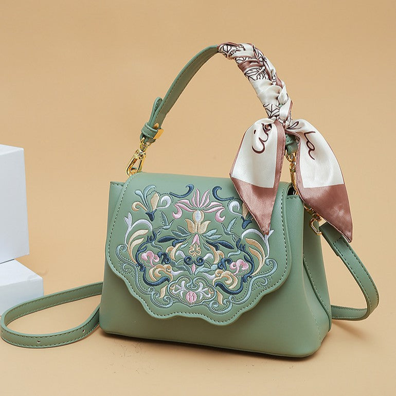 Bolsa transversal feminina Novo modelo 2026 elegante Bolsa fashion vintage artístico estilo oriental bordado Bolsa de ombro Internacional