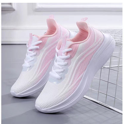 Shoes women's 2025 spring new trend running shoes soft sole transparent sports mesh shoes women's cross-border wholesale