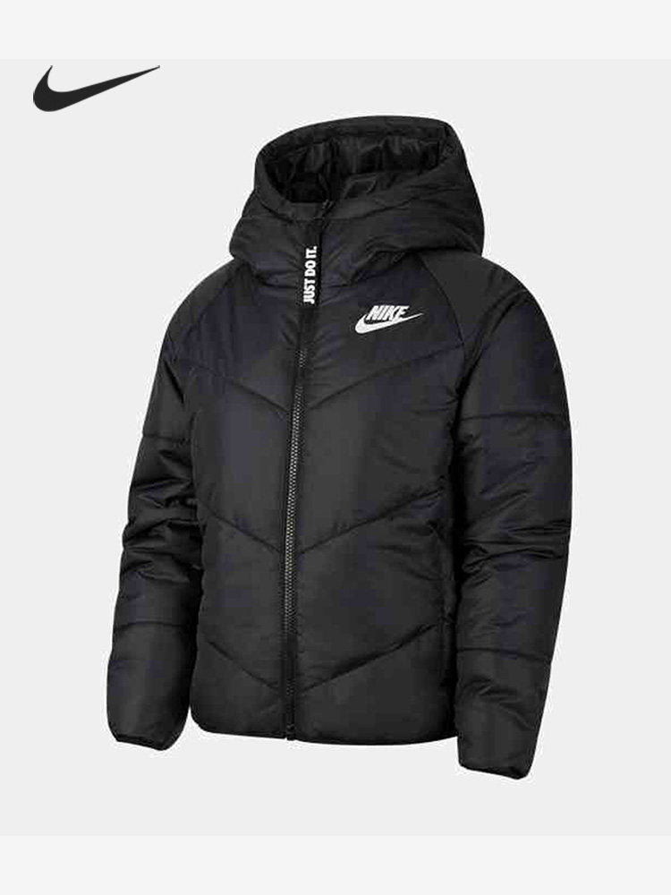 Nike/Nike Official Authentic Women's Simple Classic Hooded Warm Woven Casual Sports Cotton Suit CV8688