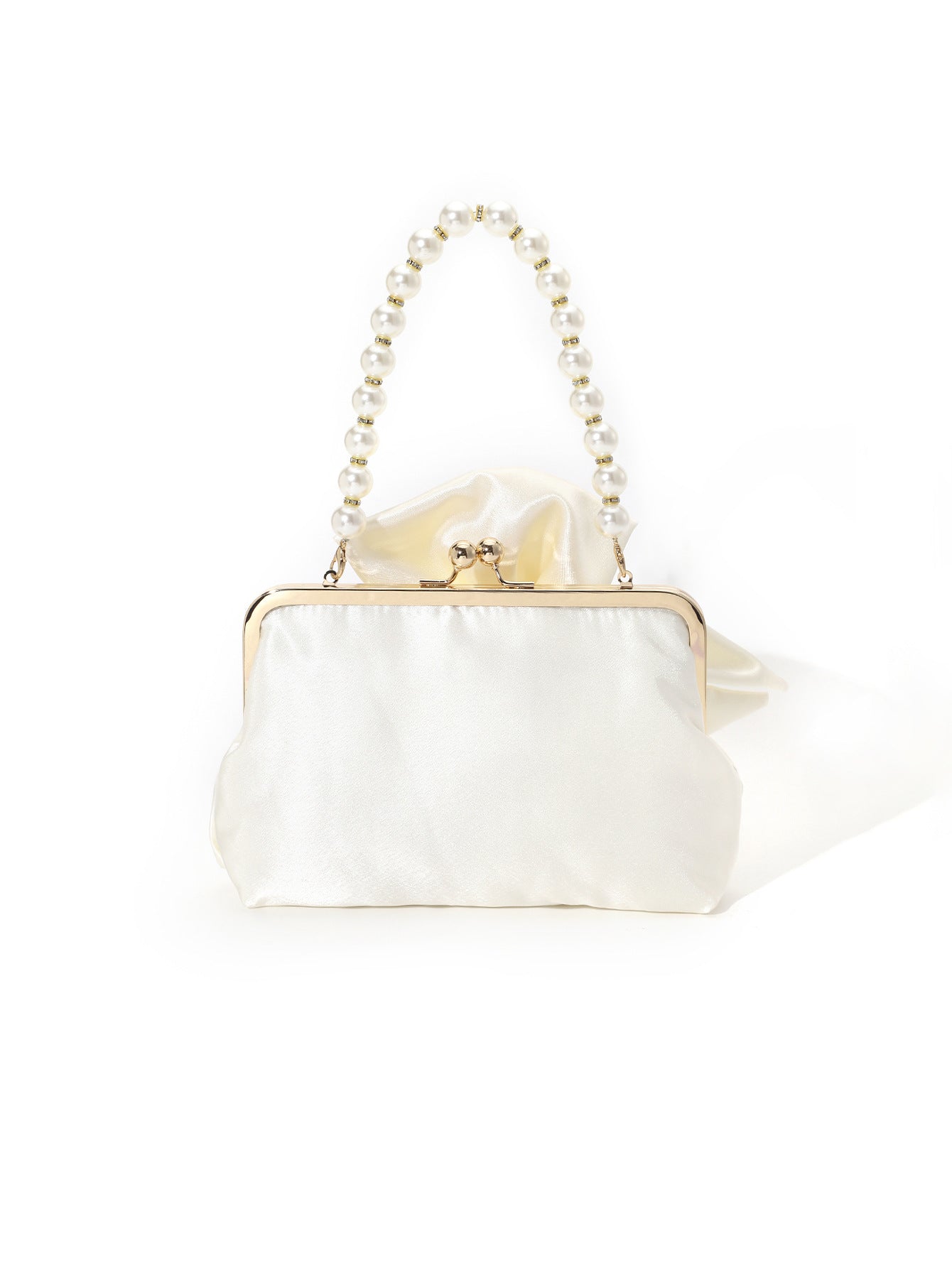 Francês doce retro estilo nacional arco colorido tong cetim high-end pérola bolsa casamento senhoras saco de jantar