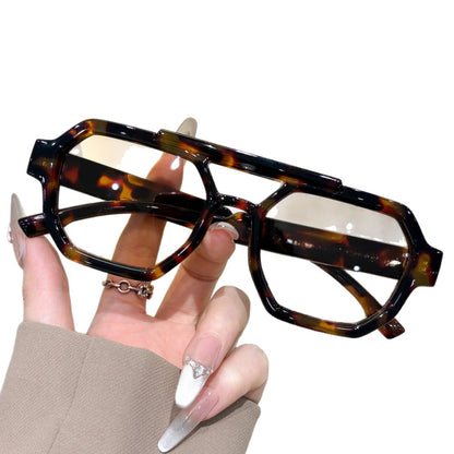 Polygonal dual-beam sunglasses for men, new European and American high-end sunglasses, UV-blocking fashion sunglasses for women