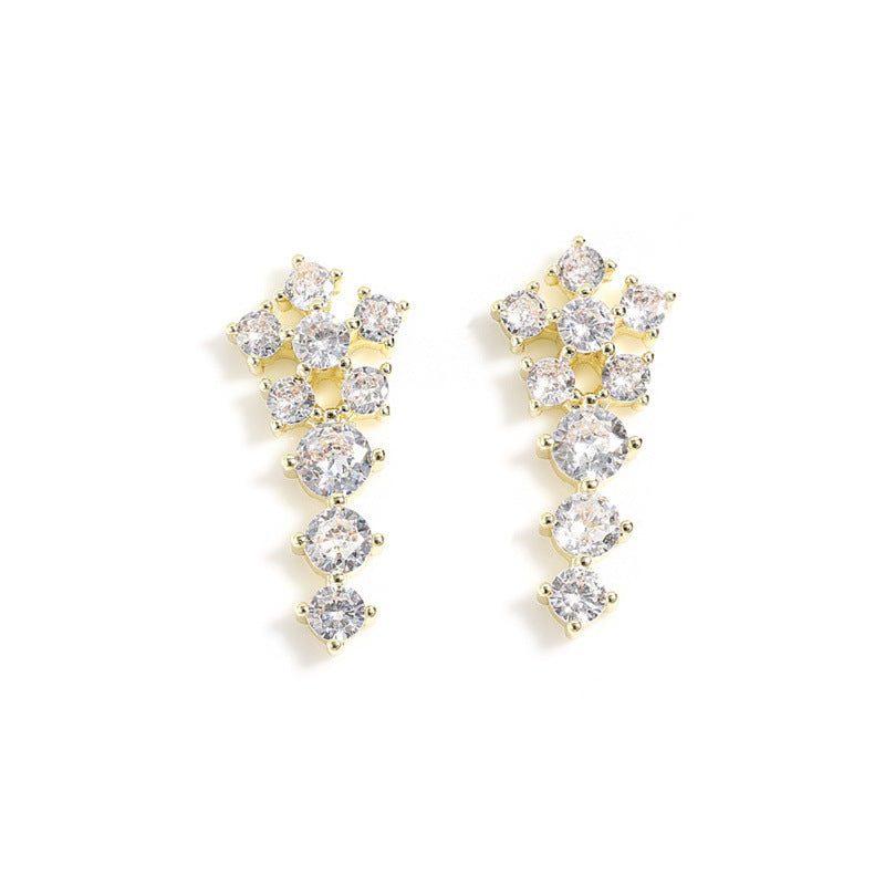 RAKOL cross-border new sweet earrings, petite and unique niche stud earrings, ultra-sparkling elegant zircon earrings, popular for women