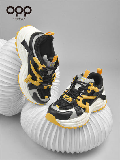 OPP men's shoes spring thick sole heightening, outdoor sports running leisure, versatile niche trendy brand ruffian, handsome daddy shoe men