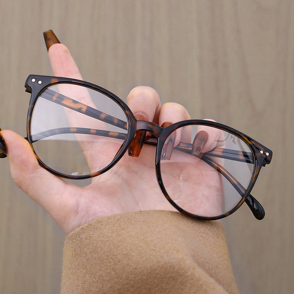 Bare-faced blue light blocking glasses frames for women, new classic Rice Spike for big faces, slimming flat glasses, lightweight vintage eye frames