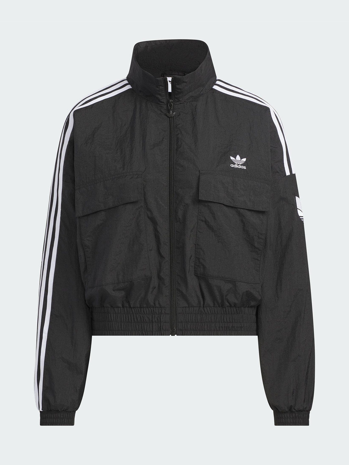 Adidas Official Genuine Clover Women's Cropped Striped Woven Sports Jacket KG8512