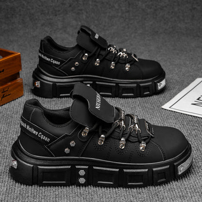 Internet celebrity popular men's shoes 2026 new European station men's shoes thick-soled heightened casual board shoes niche design men's shoes