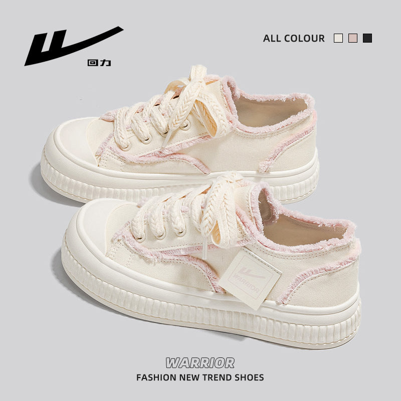 Pull-back raw edge board shoes creative spring and autumn platform beggar shoes Hong Kong style practical lace-up casual women's shoes thick sole casual