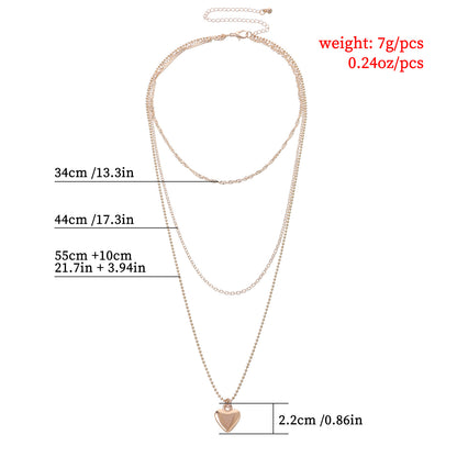 Cross-border jewelry level love pendant collar fashion women's twist chain peach heart clavicle chain source manufacturers