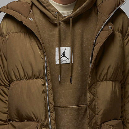 NIKE JORDAN Men's Mid-Length Casual Hooded Jacket Warm Down Jacket DQ7347-385-010