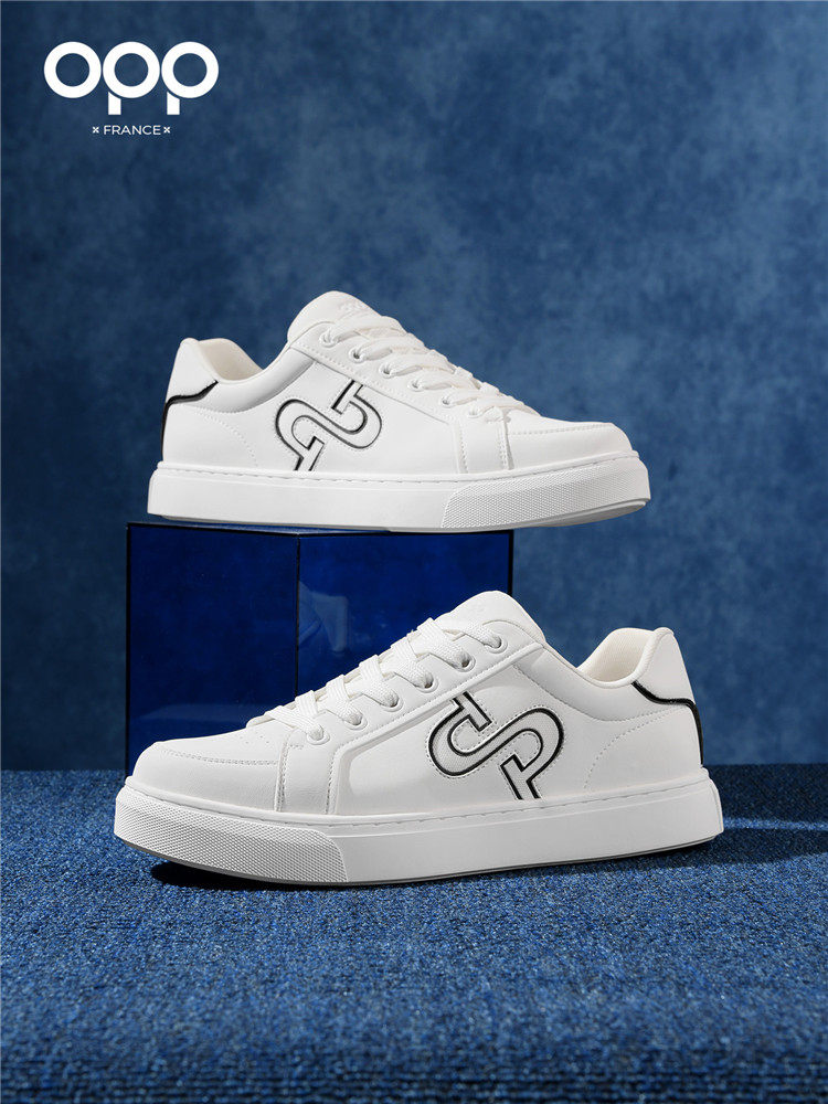 OPP men's shoes spring low-top versatility leather light luxury white shoes casual sports light trend comfortable plate shoes for men