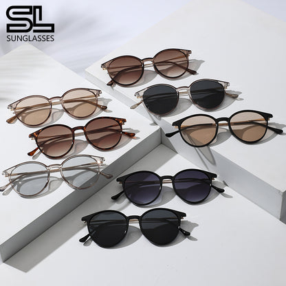 Fashion round face sunglasses women's high-end sense Amazon UV protection sunglasses driver trend sunglasses men