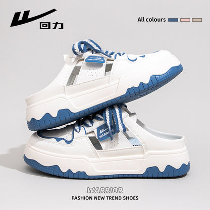 Pull-back toe half slippers women's summer wear 2026 new mesh shoes hollow breathable heelless platform shoes wholesale