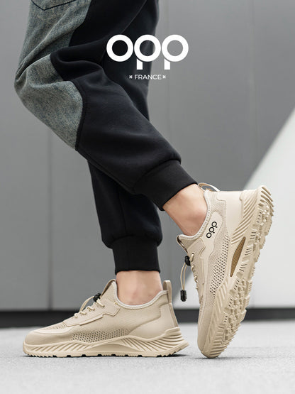 OPP mesh shoes men's shoes 2026 new spring breathable fly knit shoes men's casual sneakers outdoor running shoes