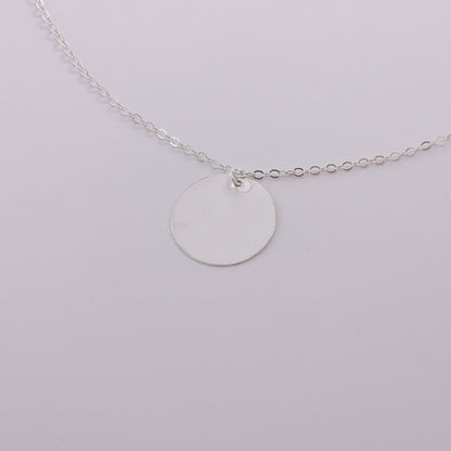 European and American cross-border jewelry Simple geometric glossy disc pendant necklace women's popular geometric temperament fashion necklace