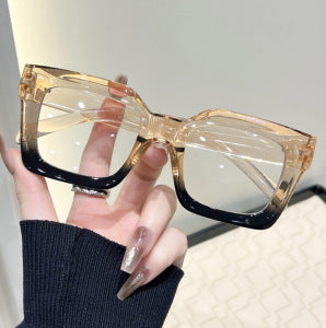 Square rice nail flat light mirror men's new anti-blue light European and American plain makeup glasses frame fashion ins retro glasses frame women