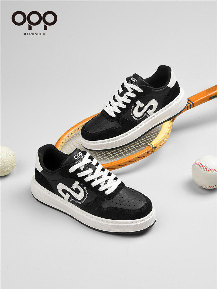 OPP men's shoes spring 2026 new low-top versatile leather sports soft sole light luxury niche casual trend board shoes