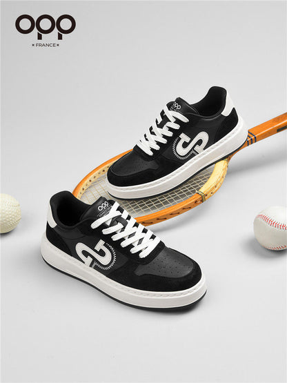 OPP men's shoes spring 2026 new low-top versatile leather sports soft sole light luxury niche casual trend board shoes