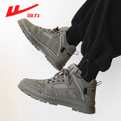 Warrior autumn workwear men's Martin boots, 2024 new bestseller, low-top British-style desert boots, yellow ankle boots