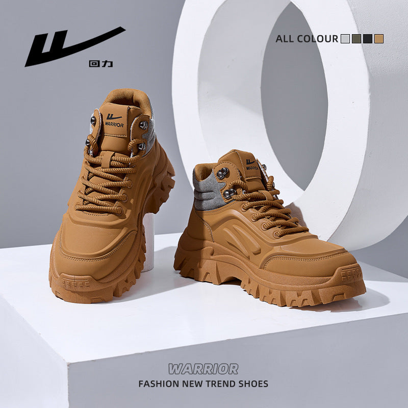 Pull-back high-top platform shoes, workwear, sports leisure, high-end rhubarb boots, outdoor tourism, British style autumn men's shoes