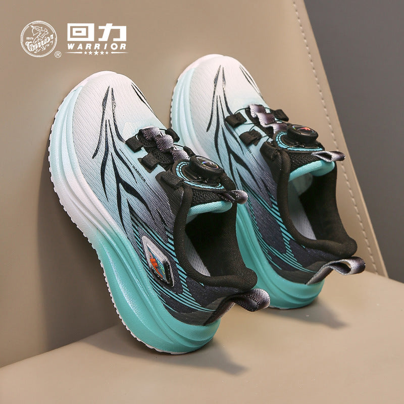 Pullback children's shoes, cool button shoes, autumn new men's and women's purple mesh breathable shoes, versatile athleisure shoes