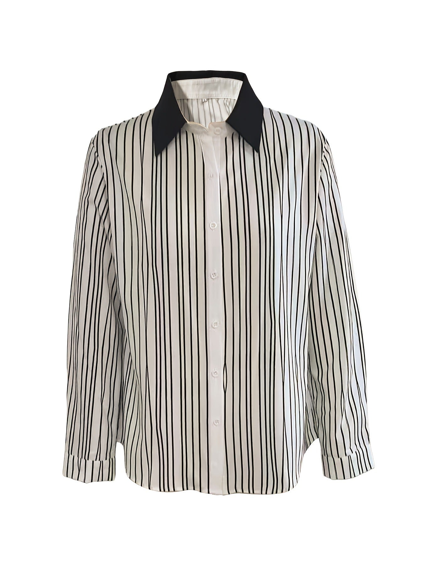 Striped long-sleeved shirt women's pre-fall new shirt versatile top commuter women's shirt