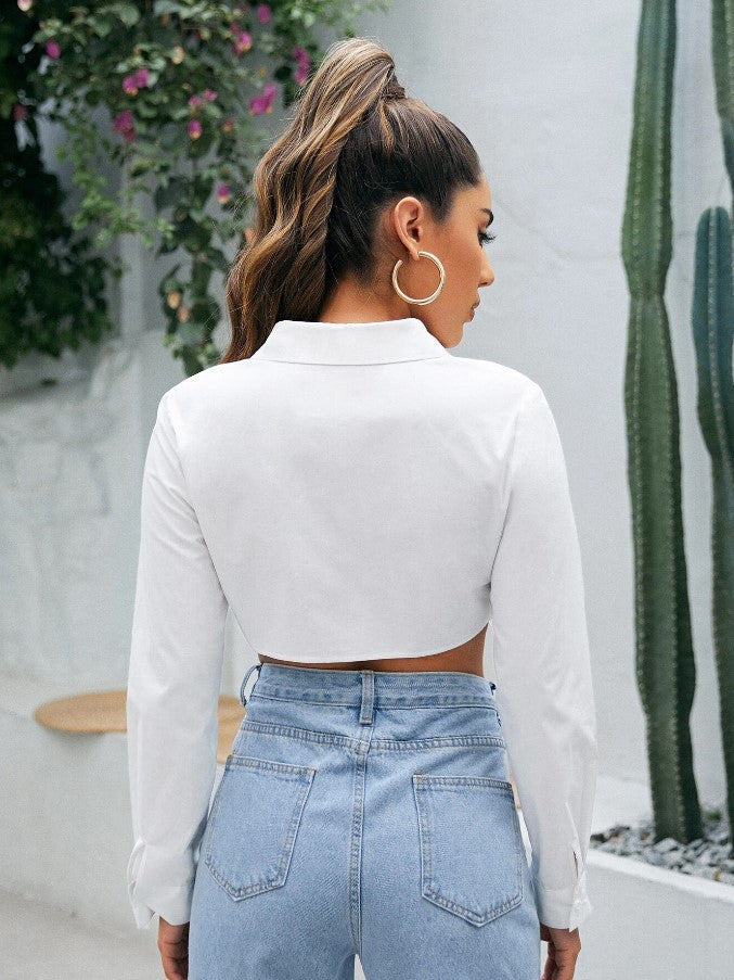 Cross-border Europe and the United States 2024 Amazon ebay spring summer new fashion short long sleeve curved hem shirt women