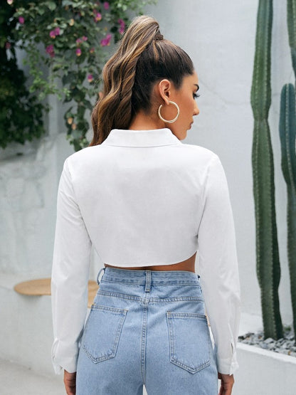 Cross-border Europe and the United States 2024 Amazon ebay spring summer new fashion short long sleeve curved hem shirt women