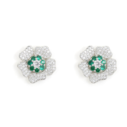 European and American new best-selling women's earrings, AliExpress bestseller flower fashion creative women's earrings and rings two-piece set