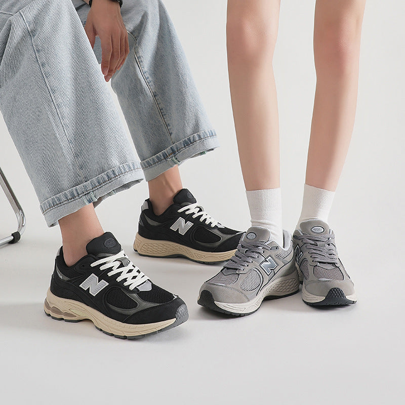 Primavera e outono New Balance Cool Run Classic 2002R Ténis Casuais Casal Versátil Malha Respirável Ténis Casuais