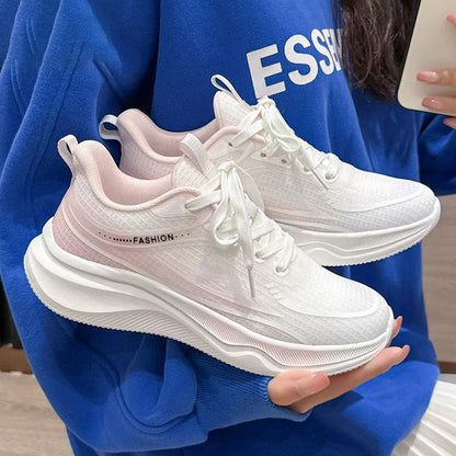 Sneakers, spring and summer new women's shoes, breathable flying knitted running shoes, casual travel shoes, cross-border wholesale women's shoes