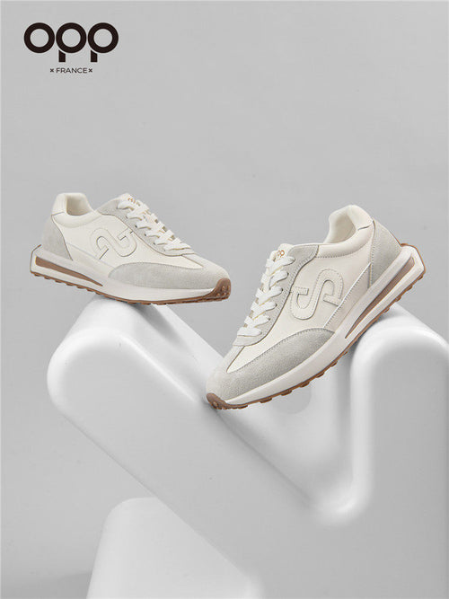 OPP men's shoes spring 2026 new outdoor tourism sports leisure jogging shoes leather high-end Forrest Gump shoes for men