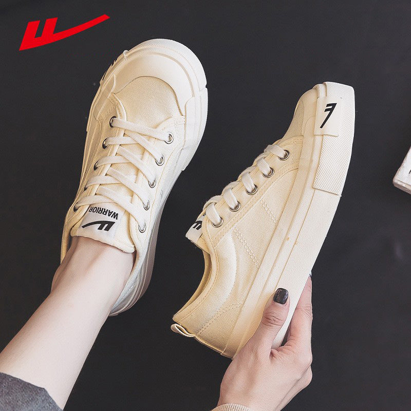 Pullback low-top solid color canvas shoes, Korean version student unisex couple shoes, fashionable, breathable, comfortable, and versatile platform shoes