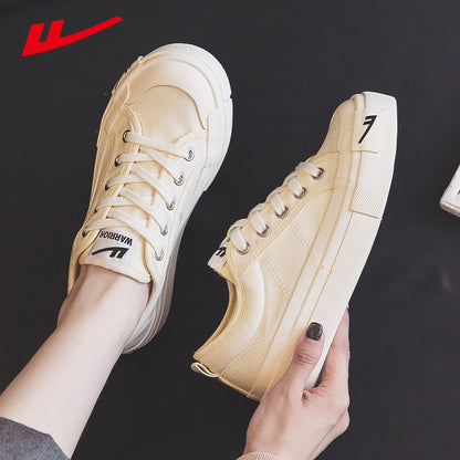 Pullback low-top solid color canvas shoes, Korean version student unisex couple shoes, fashionable, breathable, comfortable, and versatile platform shoes