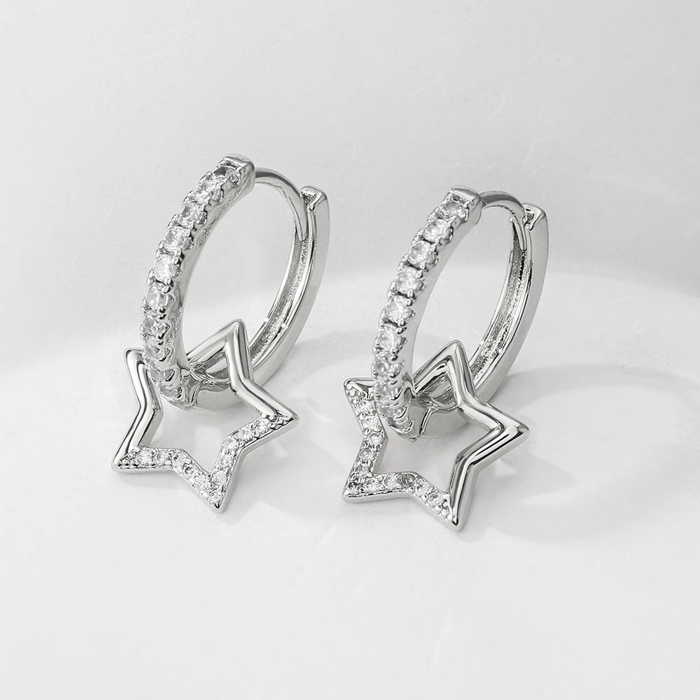 RAKOL designer creative small round hoop earrings for women, European and American fashionable simple geometric earrings, in stock wholesale