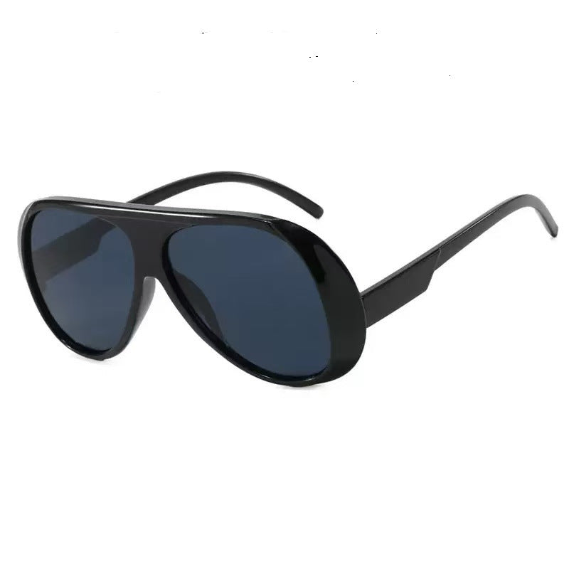Fashion large frame sunglasses women's new European and American retro toad mirrors big face slimming anti-ultraviolet strong light sunglasses men