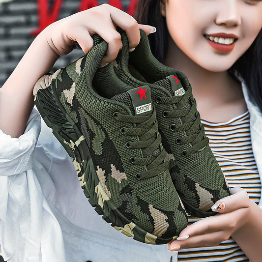 Camouflage shoes for men and women in spring, summer and winter, outdoor mountaineering training shoes, military training shoes for students, liberation shoes in summer, tide style labor protection shoes