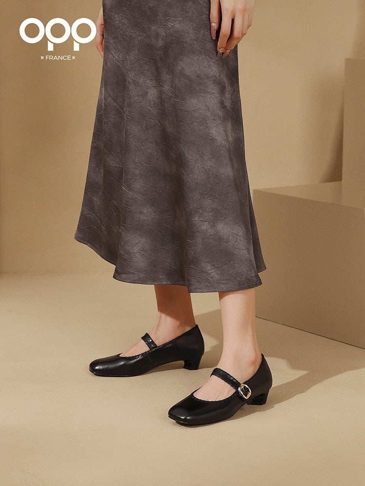 OPP new fishing light ballet Mary Jane shoes ballet shoes women's black leather shoes French retro flat shoes