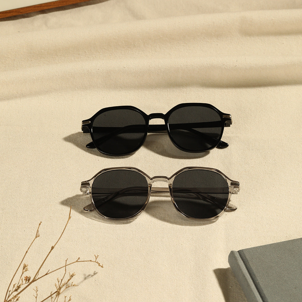 Fashionable retro sunglasses 2025 new full-frame round frame with rice stud sunglasses, women's versatile outfit street style sunglasses