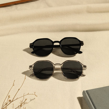 Fashionable retro sunglasses 2025 new full-frame round frame with rice stud sunglasses, women's versatile outfit street style sunglasses