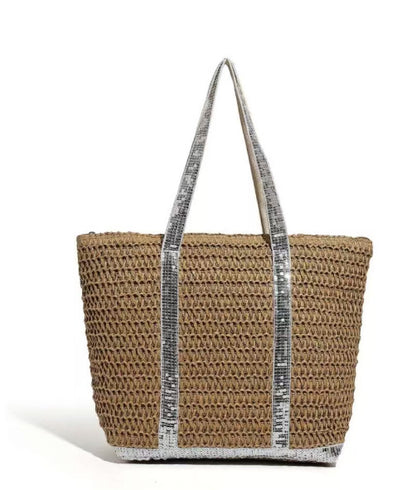 Bag women's bag 2025 new beach bag straw bag large capacity resort style commuter shoulder woven tote bag batch