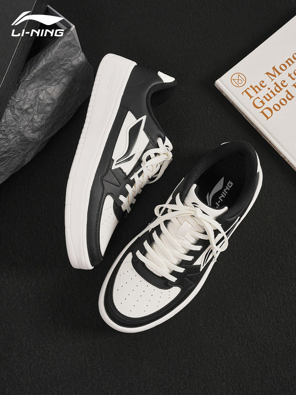 Li Ning board shoes men's shoes 2026 summer new moon lining versatile retro black and white low-top sports casual shoes white shoes